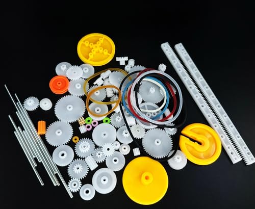 82PCS Module 0.5 Plastic Gear Set Spindle Gear Single Gear Motor Gears for DC Motor RC Car Truck Robot DIY Model Toy Gear Replacement