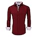 Alex Vando Mens Rayon Dress Shirts Wrinkle Free Regular Fit Stretch Button Down Shirt,Burgundy,M
