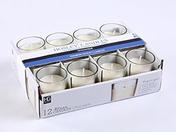 Hosley Set of 12 Unscented Glass Votive Candles