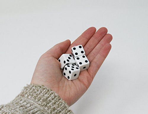 TANGERINE Casino Quality Dice - 200 Pack - White w Black pips - Square Corner