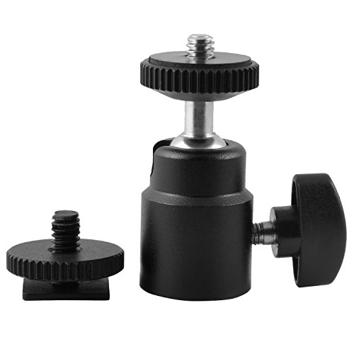 image for pangshi Mini Ball Head Hot Shoe Mount Adapter 360-degree Rotation with
