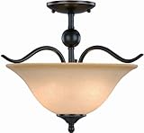Dover 12-7707 Series Oil Rubbed Bronze finish Semi Flush Light. (Tools &amp; Home Improvement)
