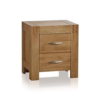 Alto Natural Solid Oak 2 Drawer Bedside Table Amazon Co Uk