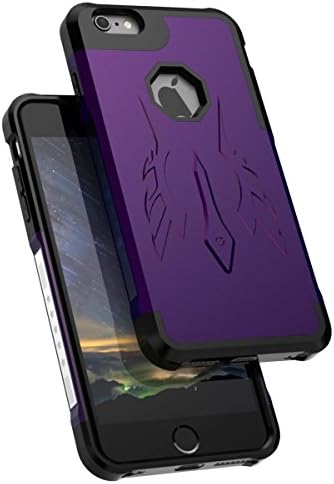SaiTong iPhone 6 Plus Case,iPhone 6S Plus Case Slim Fit Dual Layer TPU and Plastic Hybrid Shockproof Protective Unique Design Cover for iPhone 6 Plus/6S Plus 5.5 inch,Purple Black