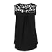 Flank Women Summer Sleeveless Lace Splice Chiffon Vest Tank Tops (S, Black)