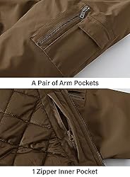 BGOWATU Men's Jacket Windproof Quilted Bomber
