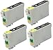 4 Pack Elite Supplies ® Remanufactured Inkjet Cartridge Replacement for #69 T069 T0691, Epson T069120 Black, Works With Epson Stylus C120, Stylus CX5000, Stylus CX6000, Stylus CX7000F, Stylus CX7400, Stylus CX7450, Stylus CX8400, Stylus CX9400Fax, Stylus CX9475Fax, Stylus N10, Stylus N11, Stylus NX100,Stylus NX105, Stylus NX11, Stylus NX110, Stylus NX115, Stylus NX200, Stylus NX215, Stylus NX300, Stylus NX305, Stylus NX400, Stylus NX410, Stylus NX415, Stylus NX510, Stylus NX515, WorkForce 1100, WorkForce 1300, WorkForce 30, WorkForce 310, WorkForce 315, WorkForce 40, WorkForce 500, WorkForce 600, WorkForce 610, WorkForce 615 (4 Black)