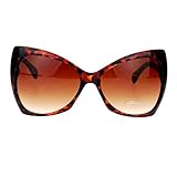 SA106 Unique Oversized Cat Eye Hybrid Butterfly Sunglasses Brown