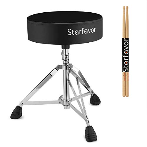 Starfavor Drum Throne Padded Drum Seat Drumming Stools Height