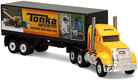 semi hauling tonka truck