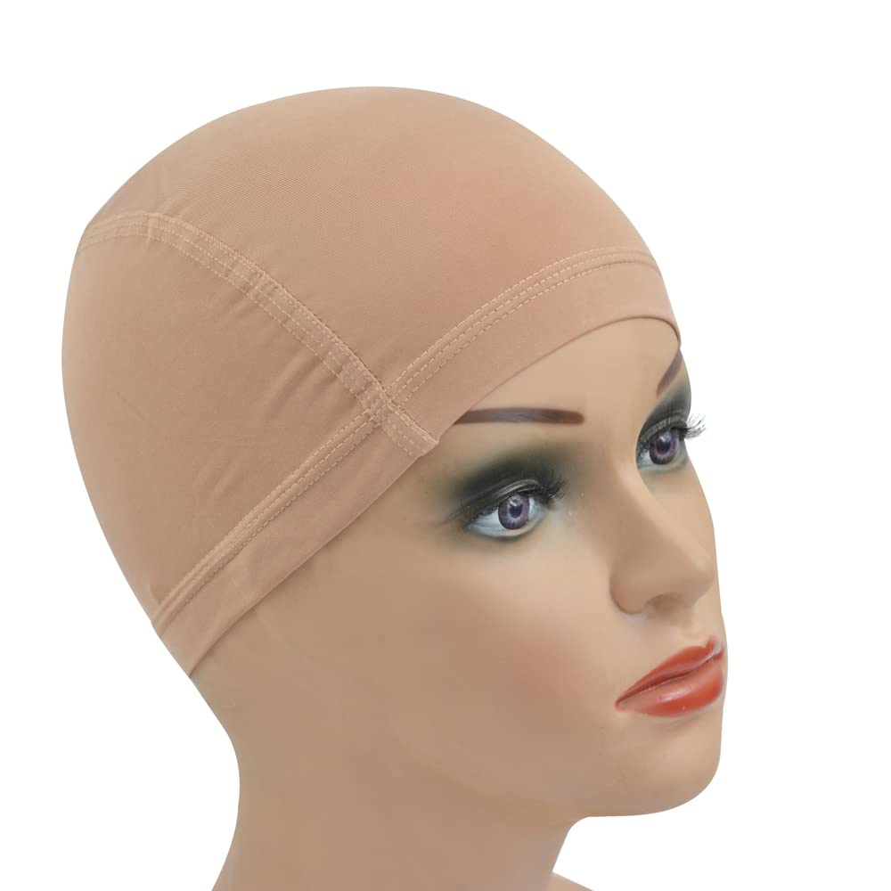 Photo 1 of 1 Pc Cool Breathable Wig Cap with Elastic Band Stretchable Dome Cap for Wigs (Beige)