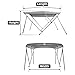 MSC 3 Bow 4 Bow Bimini Top Boat Cover with Rear Support Pole and Storage Boot(Grey, 3 Bow 6'L x 46