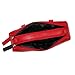 Winn Leather Dual Eyeglass Case w/Soft Cleaning Cloth with Dual Color Zipper Pulls, Red