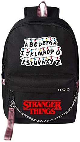 Stranger Things Backpack, Teen Girls Boys Kids Stranger Things Season 3 3D Print School Bags Women Laptop Backpacks Men Rucksacks Adult Bookbags Shoulder Bags with USB Charging Port (1-Black)