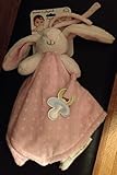 Blankets & Beyond Nunu Bunny Lovey Pink N White Polka Dot