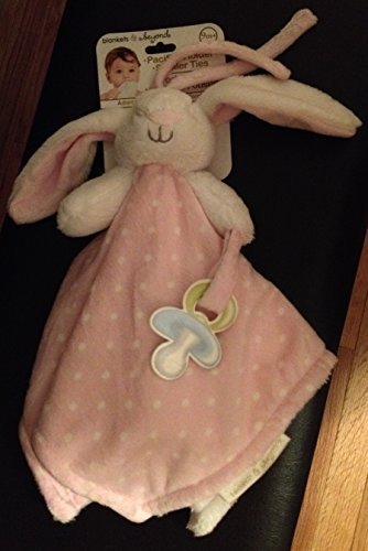 Blankets & Beyond Nunu Bunny Lovey Pink N White Polka Dot