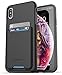 ENCASED iPhone Xs Max Wallet Case (2018) Protective Cover with Card Holder (3 Credit Cards Capacity) (Black)