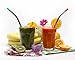 RAINIER Smoothie Drinking Straws | Extra Wide Reusable Stainless Steel Metal | Jumbo Size for Thick, Chunky, Frozen Drinks & Boba Tea | Set of 4 with Comfort Tips, Cleaning Brush (Angled, 3/8Wx9.5L)
