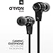 Sentey LS-4215 Oryon Plus Black Earbuds with Improved Sound Quality Metal Audiophile in-Ear Headphones Earphones Headset for Music Running Travel Carrying Case Included Inline Microphone Control