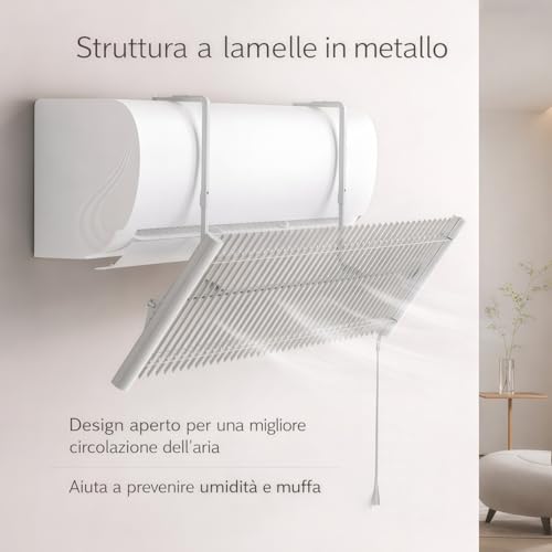 UEMUSI Air Conditioning Deflector, Adjustable Climatiseur Deflecteur Aluminium Alloy and ABS Anti Direct Blowing Diffuser Air Conditioning