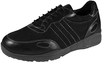 DB's Men's Extra Wide Lace Up Trainers in Black (2V Fit) in Size UK 6 (US 7/EU 40)