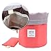 Travel Cosmetic Bags Barrel Makeup Bag,Women&Girls Portable Foldable Cases,EUOW Multifunctional Toiletry Bucket Bags Round Organizer Storage Pocket Soft Collapsible(Rosered)