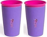 Wow Gear Cup for Kids 360 Spill Free Drinking Cup, Purple with Pink Lid, 9 oz, 2 Count
