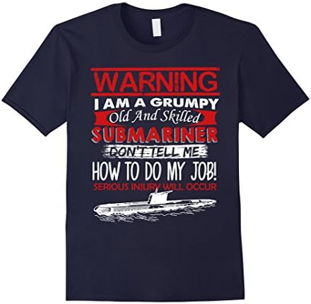 Mens Submariner T shirt - Grumpy Old Submariner Shirts Large Navy