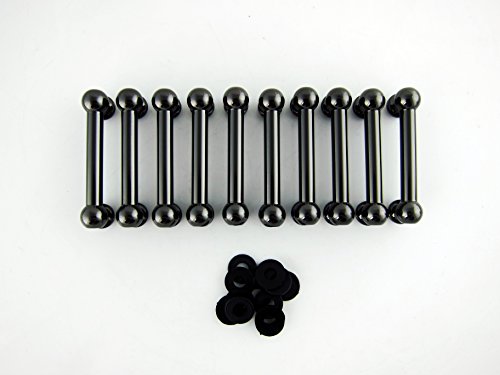 Goedrum 10 Double End Drum Tube Lugs without Mounting Screws - 55.56mm - Black Nickel