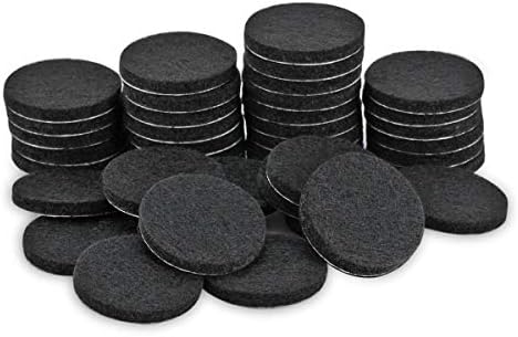 ChooseU Furniture Protection pad 50 Pieces 25mm Thickness Prevention oundproofing Household Furniture Felt Cushion pad Self-Adhesive Protection Black Two Long-Lasting Models are Available (Round)