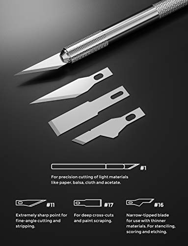 image for Nicpro 43PCS Exacto Knife Set, 2PCS Hobby Knife with 40PCS Various Siz