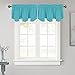 NICETOWN Blackout Window Curtain Valance - 52 inches by 18 inches Energy Efficient Rod Pocket Valance Panel for Apartment/Kitchen/Cafe/Hotel, Teal Blue=Light Blue, 1 PC