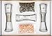 Salt & Pepper Grinder Set with 220 gr Salt Set By DIAMKITCHEN Stainless Steel Himalayan Spice Mill Pair + BONUS: Replacement Glass + 110gr Black Pepper 2 Handheld Grinder Set With Ceramic Blades
