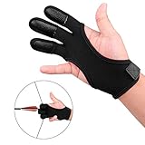 FitsT4 Archery Gloves Leather Bow Protective Shooting Gloves Three Finger Recurve Bow Archery Glove for Youth Adult