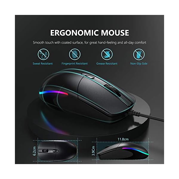 Wired-Mouse-Jelly-Comb-Optical-Gaming-Mice-with-Silent-Clicking-and-RGB-Backlight-for-PC-Computer-Laptop-1600-DPI-Black Wired Mouse, Jelly Comb Optical Gaming Mice with Silent Clicking and RGB Backlight for PC Computer Laptop, 1600 DPI…