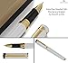 Dryden Designs Fountain Pen - Medium and Fine Nibs | Includes 24 Ink Cartridges and Ink Refill Converter | Calligraphy Pen, Consistent Writing, Smooth Flow - Pearl White.