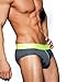 Croota Mens Underwear, Low-Rise Bikini, Brief, Satin Accented Waistband, NB02M Blue Grey