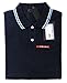 Prada Men's Cotton Piqué Short Sleeve Slim Fit Polo Shirt, Navy SJJ887