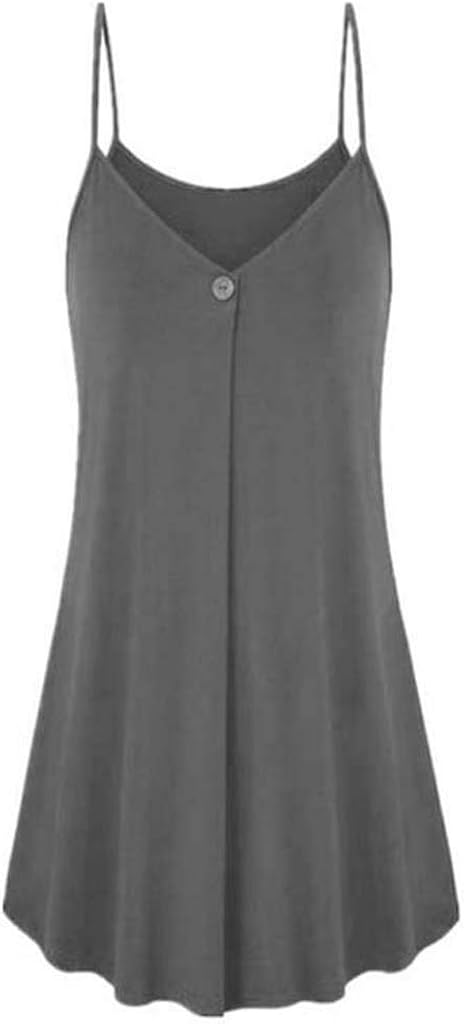 YANYUN 2020 Women Fashion Button Sleeveless Vest Top Summer Plus Size Wedding Party Beach Casual Sexy Tank Loose Cute Tshirt