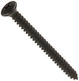 Steel Sheet Metal Screw, Black Oxide Finish,  82 degrees Oval Head, Phillips Drive, Type AB, #8-18 Thread Size, 1-3/4