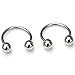 Imixlot® 10pcs 18g 4mm ball 13mm steel Circulars Horseshoes Bar Lip Eyebrow Rings Piercing Jewelry