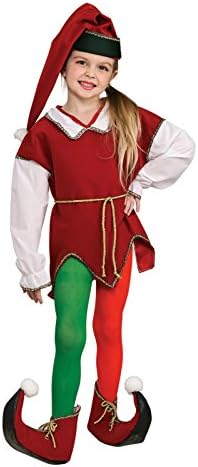 Child's Green &amp; Red Elf Tights Size Medium