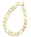 Men's Yellow Gold Plated 9mm Figaro Chain Link Bracelet - Lifetime Warranty