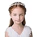 Flower Girl Hair Accessory, Pearl Headband Princess Wedding Headpiece Crystal Headwear for Wedding Tiara Hair Pieces Baby Girl-Suitable for Shows, Children' Day(White)