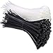 500 Pack White Black Zip Ties 8 inch Heavy Duty Cable Wire Tie, UV & Heat Resistant Self-Locking Tie Wrap, Multi-purpose Plastic Nylon Zip ties Indoor Outdoor Use by EANINNO