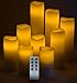 Flameless LED Candles with Wax Stain Guard Set of 9 Ivory Real Wax Battery Operated Unscented Pillar with Remote Control for On or Off Flickering or Steady Dimmer and Timer H 4