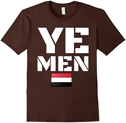 Mens Yemen Pride Gift Country Flag T-Shirt Large Brown