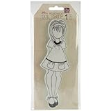 Prima Marketing Mixed Media Doll Cling Rubber Stamps, Doll with Pocket Dress