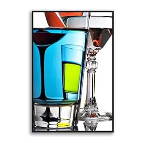 Framed Canvas Wall Art Wine Glass Canvas Prints Home Artwork Decoration for Living Room,Bedroom - 16x24 inches