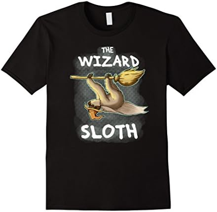 Mens Wizard Sloth Funny T-Shirts Cute Sloths Lover Gifts Tshirts Small Black